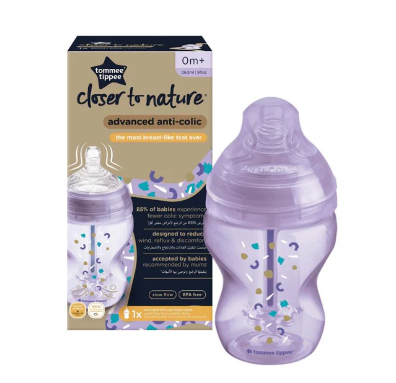 Bottle 260ml purple Anticolic PLUS Tommee Tippee