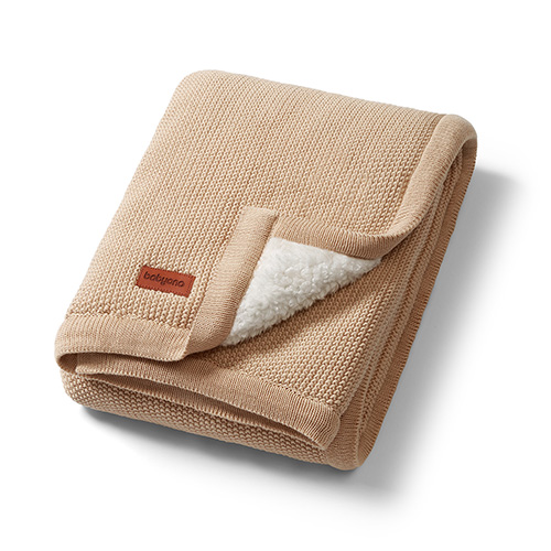 Cotton blanket with fleecing lining BabyOno beige