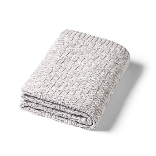 Cotton knitted blanket BabyOno gray