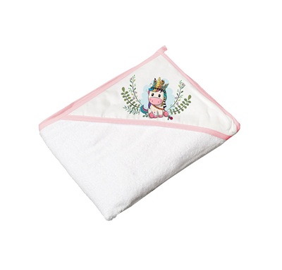 Bath Towel WILD  FREE Unicorn pink - Tega Baby